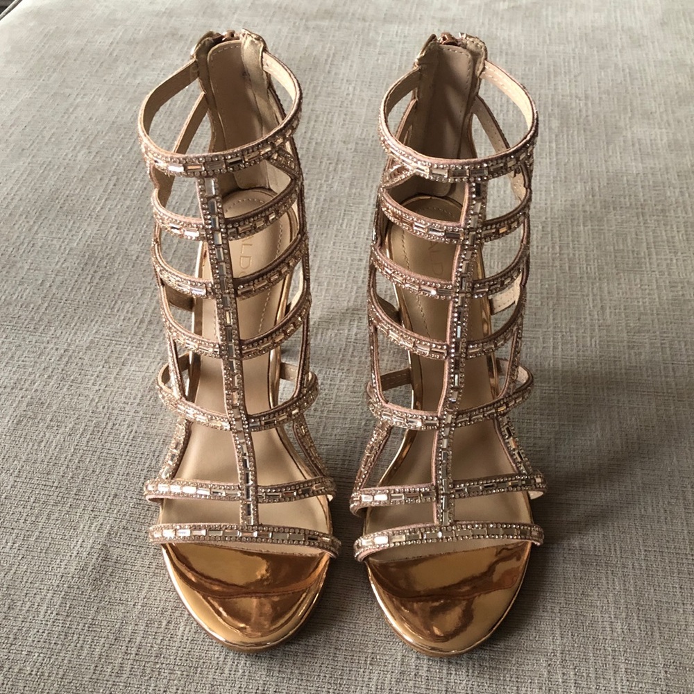 Rose gold sandal heel